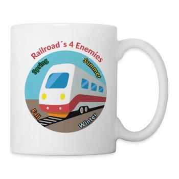 Four Seasons Train Motif, Always Unpunctual - Mug - white - Right