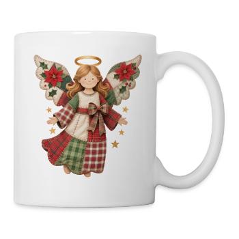 Christmas angel with golden stars - Mug - white - Right