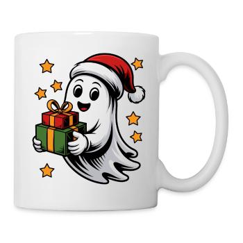 Fantôme avec des cadeaux de Noël - Mug blanc - blanc - Droite