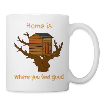 Maison dans l’arbre avec texte - Mug blanc - blanc - Droite