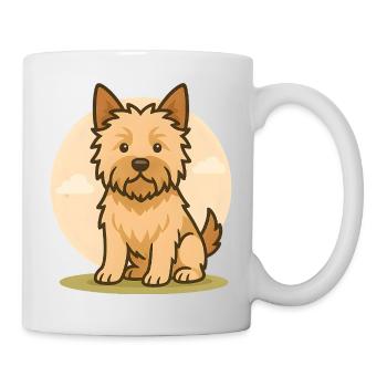 Cairn terrier chien en fond rond - Mug blanc - blanc - Droite