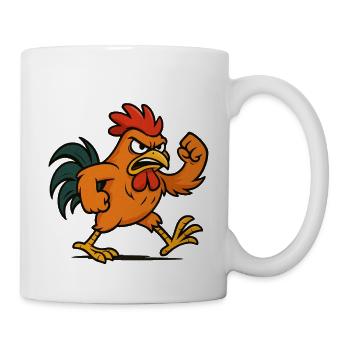 F-Caw-F Lustiges Huhn FCAWF Humor Zitat Hahn-Meme - Tasse - Weiß - Rechts