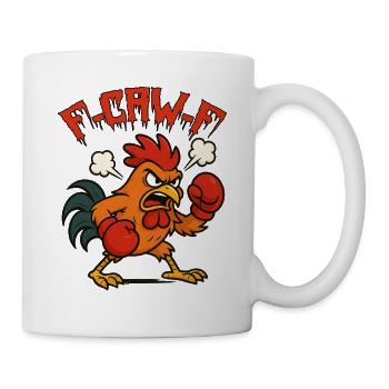 Funny Chicken F-CAW-F Rooster Fun Shirt - Mug - white - Right