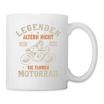 Motorcycle Biker Motorcyclist Pensioner Legend - Mug - white - Right