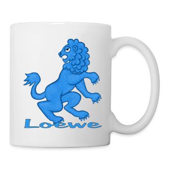 Signe du zodiaque Lion bleu - Mug blanc - blanc - Droite