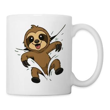 Cute Comic Sloth – Kids & Animal Lovers - Mug - white - Right