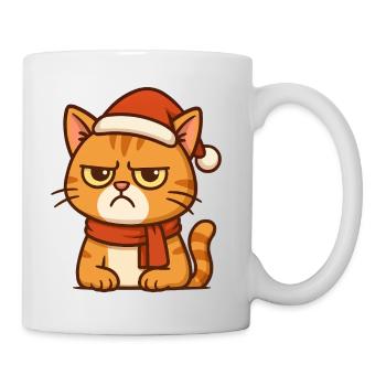 Grummiger Weihnachtskater - Tasse - Weiß - Rechts