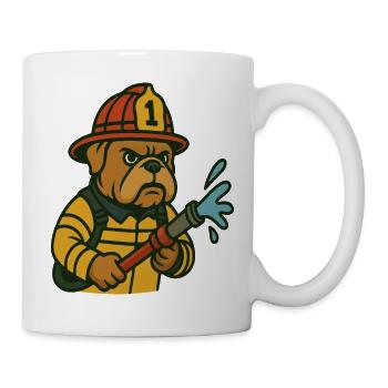 Feuerbulldogge Held - Tasse - Weiß - Rechts
