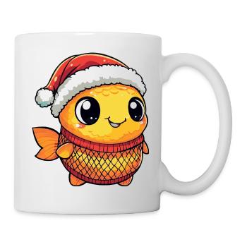 Noël du poisson rouge - Mug blanc - blanc - Droite