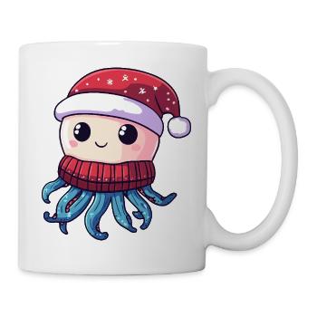 Qualle Weihnachten - Tasse - Weiß - Rechts