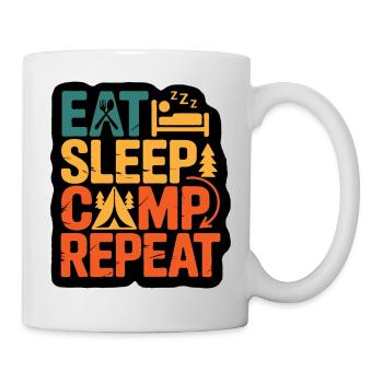 Eat Sleep Camp Repeat – Outdoor Adventure Design - Mug blanc - blanc - Droite