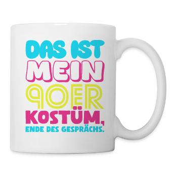 Das Ist Mein 90er Kostüm 90er Jahre Karneval  - Tasse - Weiß - Rechts