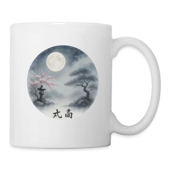 Moonlit Night Zen Ukiyoe Landscape - Mug - white - Right