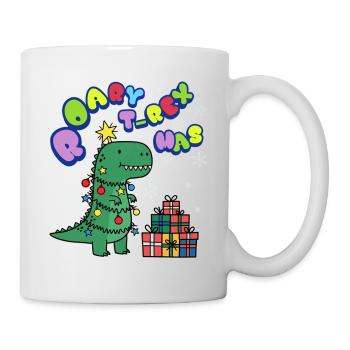 Timmie der kleine T-Rex ist ein Tannenbaum - Tasse - Weiß - Rechts