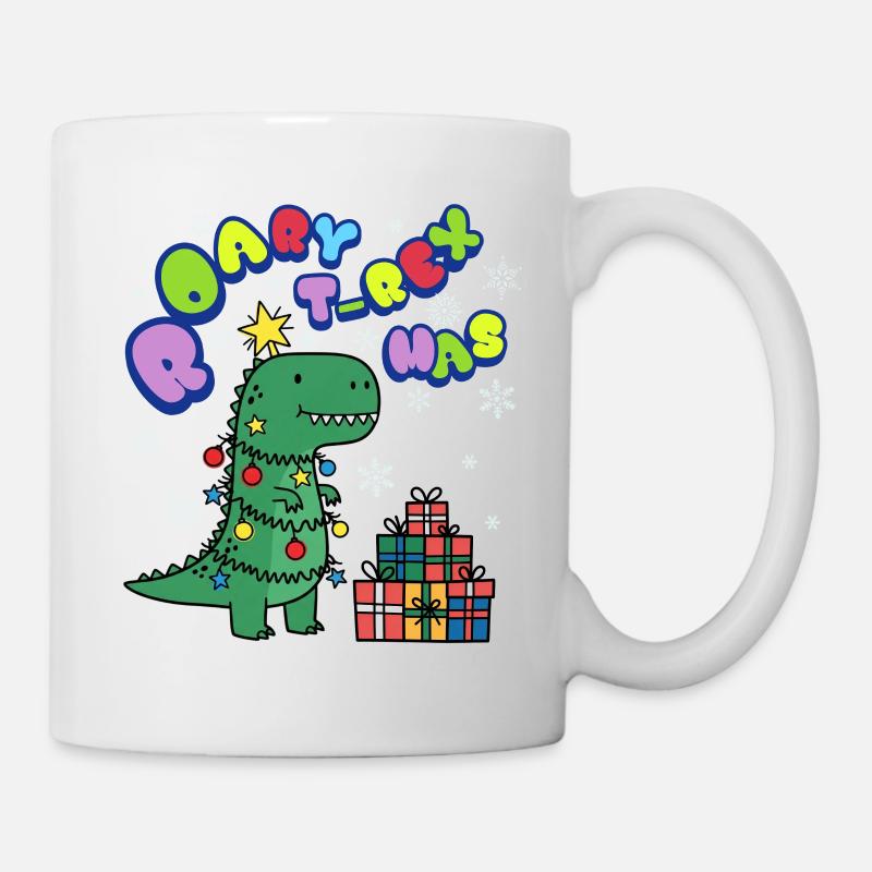 Timmie the little T-Rex is a Christmas tree - Mug - white