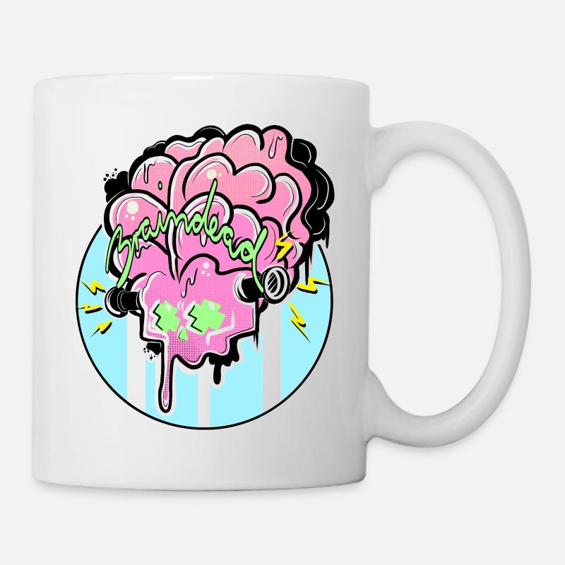 Gehirn Graffiti Power - Tasse - Weiß