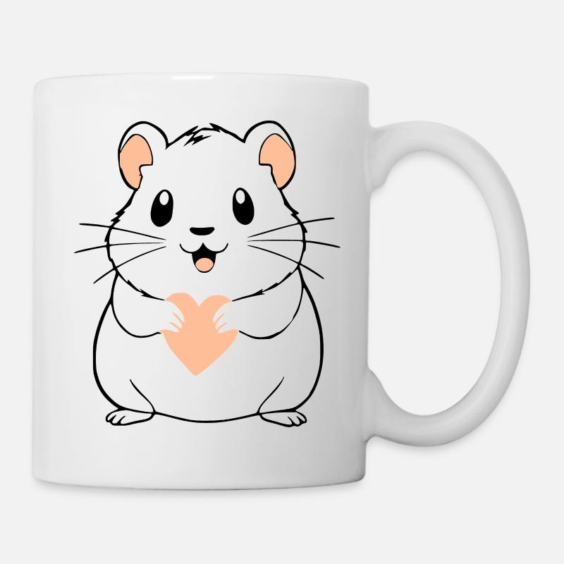 Cadeau de la Saint-Valentin pour le hamster au cœur rose - Mug blanc - blanc