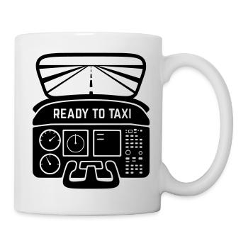 Silhouette d’avion volant de cockpit prêt à rouler - Mug blanc - blanc - Droite