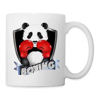 Boxender Panda – Lustiges Tiermotiv - Tasse - Weiß - Rechts