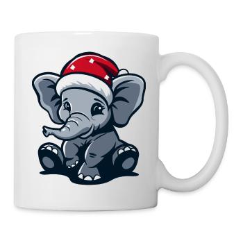 Noël des éléphants - Mug blanc - blanc - Droite