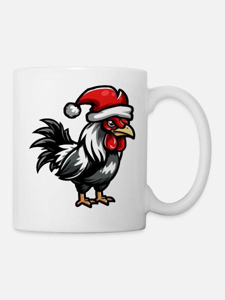 Coq Noël - Mug blanc - blanc