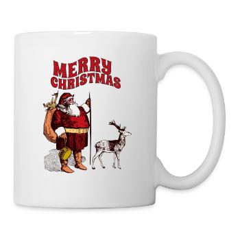 Christmas Santa with reindeer motif - Mug - white - Right