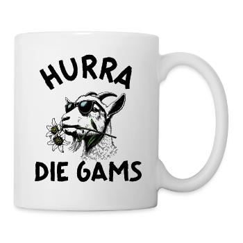 Hurray the Gams Alps Mountains Alm Saying - Mug - white - Right