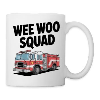 Wee Woo Squad Fire Brigade Car Rescuer Saying - Mug - white - Right