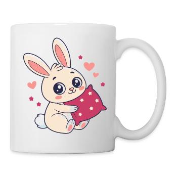 Hasenkuschelherz Liebe - Tasse - Weiß - Rechts