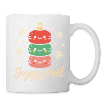 Macarons de Noël Empilés Mignons - Mug blanc - blanc - Droite