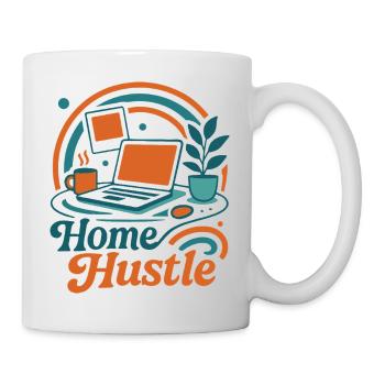 Home Hustle Everyday life on the laptop - Mug - white - Right