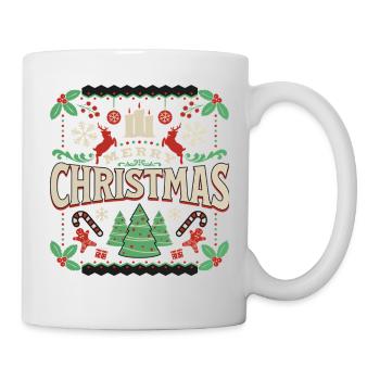 Joyeux Noël Rétro Typo style laid - Mug blanc - blanc - Droite
