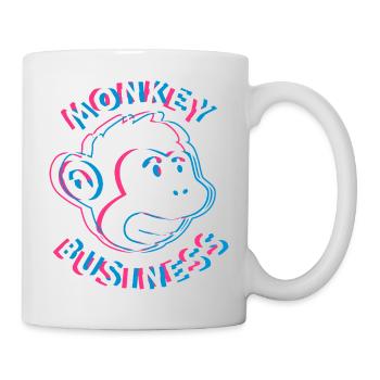 Monkey Business 3D - Affe Graffiti Urban Art - Tasse - Weiß - Rechts