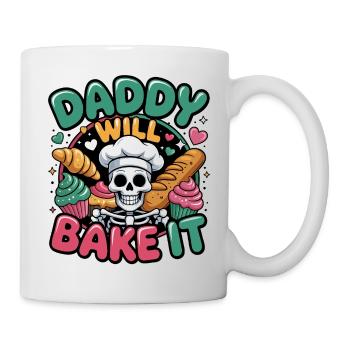Daddy Will Bake It Skull Chef - Mug - white - Right