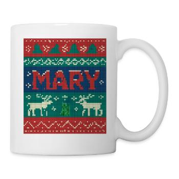 Festlicher Name Mary Ugly Chrismas Style, Weihnachten - Tasse - Weiß - Rechts