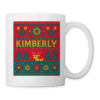 Festlicher Name Kimberly Hässlicher Weihnachtsstil, Weihnachten - Tasse - Weiß - Rechts