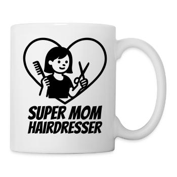 Super Mom Hairdresser – Scissors Heart - Mug - white - Right