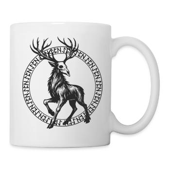 Deer in a Circle Rune Frame - Mug - white - Right