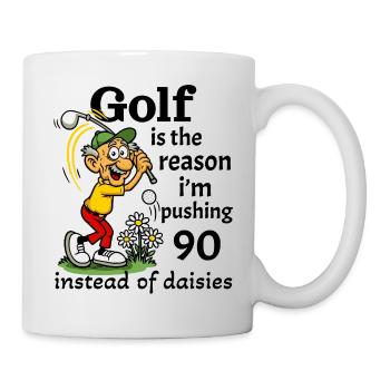 Le golf est la raison pour laquelle je passe à 90 ans - Mug blanc - blanc - Droite