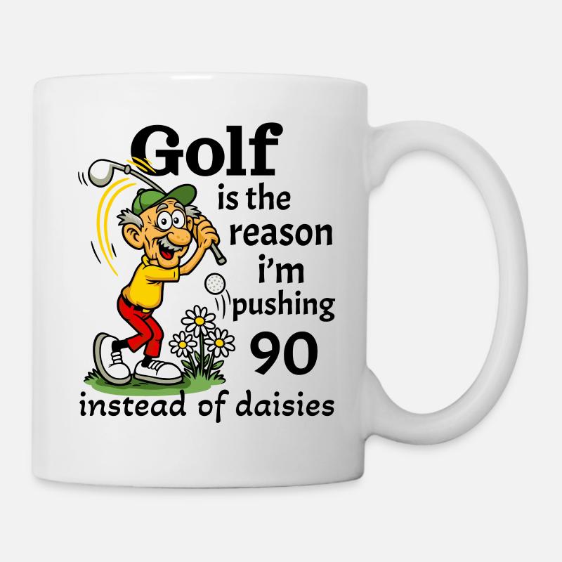 Le golf est la raison pour laquelle je passe à 90 ans - Mug blanc - blanc