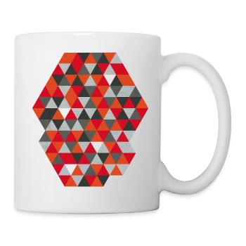 Geometrisches Hexagon Geometric Triangles  - Tasse - Weiß - Rechts