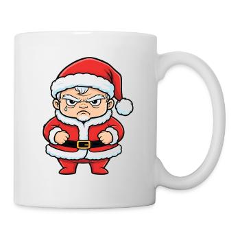 Angry Santa Claus cartoon anti christmas - Mug - white - Right