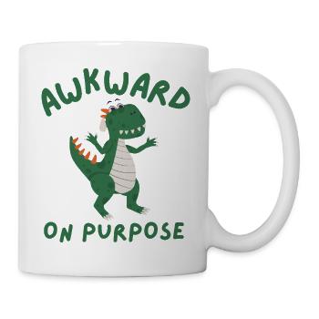 Awkward On Purpose Dino - Mug - white - Right