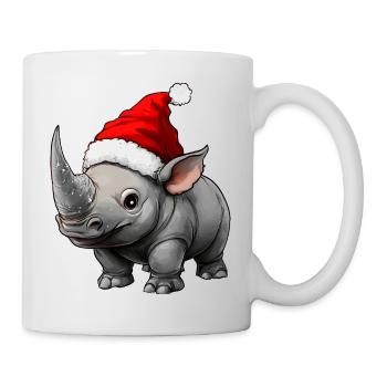 Nashörner Christmas / Rhino Weihnachten - Tasse - Weiß - Rechts