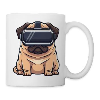 Süßer Mops Hund Cartoon Freund fürs Leben Gamer - Tasse - Weiß - Rechts