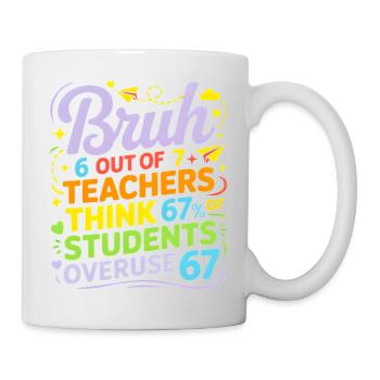 Bruh - Six Seven 6 7 Meme Fun Design - Mug - white - Right
