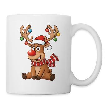 Niedliches Rentier Weihnachten Illustration  - Tasse - Weiß - Rechts