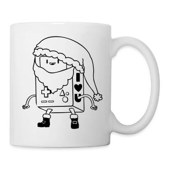 Süßer Weihnachts Roboter Lineart SVG Vektor Art - Tasse - Weiß - Rechts