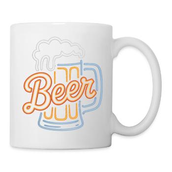 Bier – Cool Beer Logo - Tasse - Weiß - Rechts