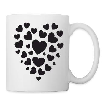 Motif de cœur en forme de cœur de cœur noir - Mug blanc - blanc - Droite